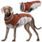 Kuoser Hundejacke Hundemantel für Große Hunde Winterweste Wasserdicht Hunde Wintermantel Jacke Winter Hunde Mantel Mit Geschirr Warme Winterjacke Hundepullover Haustier Skifahren Kostüm Braun, XL