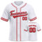 Personalisiertes Baseball Trikot 3D Stickerei/Druck Trikot Shirt mit Deinem Namen und Nummer Hip-Hop-Sportuniform für Herren Damen Kinder Fantrikot Weiß