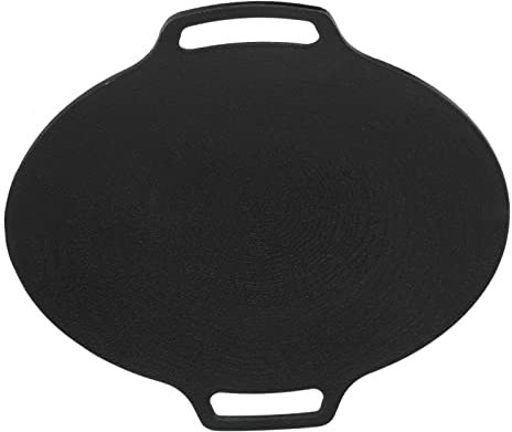 Alomejor Koreanischer Antihaft-Grill, Doppelgriff, 6-lagige Beschichtung, Multifunktionale Grillplatte für Heim- und Outdoor-Herde, Gaskocher (36cm)