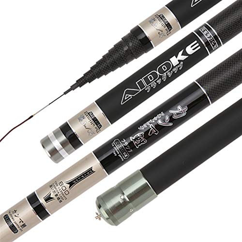 ELTOX Angelrute,Teleskopruten Power Hand Pole Angelrute Ultra Hard Super Light extra Lange Hohe Kohlenstoff 8m-13m Teleskopstange (Color : Black, Size : 10m)