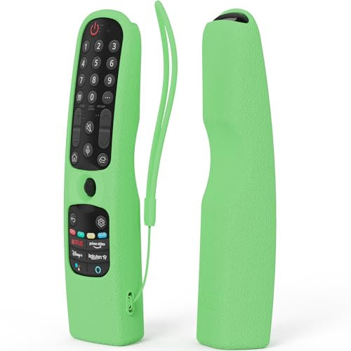 Custodia in Silicone Compatibile con LG Telecomando MR21GA MR21GC MR22GN MR23GN MR24GA MR24GN QNED 2024 Smart TV Telecomando Guscio Protettiva Cover per LG Remote Control (Verde fluorescente)