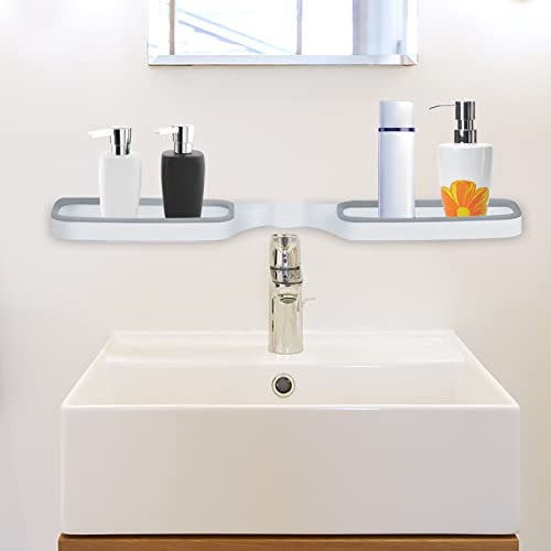 YyanLAK Estante de ducha sin taladrar, 12,9 x 12,9 x 1,1 pulgadas, soporte de pared para ducha, estante de esquina giratorio de 180 grados, estante de ducha ajustable, para accesorios de baño.