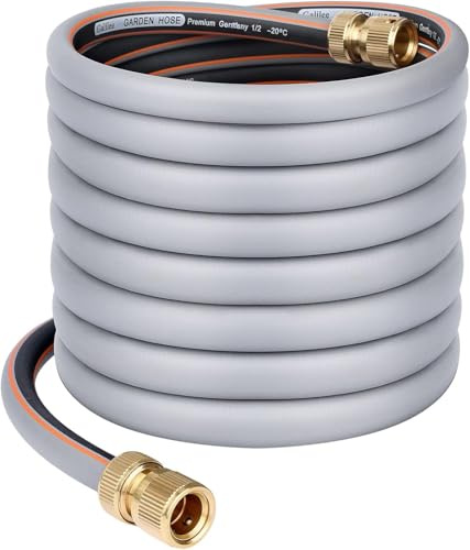 Abimars Gartenschlauch Rohr 12mm mit 2 PCS 12mm Messing-Schlauch Rohrverbinder, 15m Schlauch Rohrverlängerung Kit, kein Knick verstärkte verdicken synthetischen Kautschuk Gartenschlauchrohre