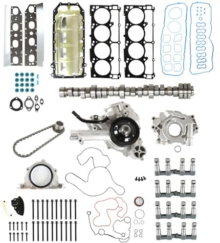 DAYSYORE MDS Lifters Camshaft Kit & Timing Chain Oil Pump Kit with Water Pump Fits Ram 1500 5.7L 2009-2015, for 2009 Aspen 5.7L V8,for 2009 Durango 5.7L MDS Hemi Engine, Replace 53021726AE 53021726AD