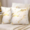 Kissenbezug 50x50 cm Weiß 2er Set Samt Kissenbezüge Gold Marmor Muster Kissenhülle Dekokissen Modern Luxus Sofakissen Dekokissen Deko für Sofa Schlafzimmer Wohnzimmer Balkon