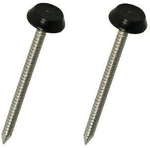 250 x UPVC 30mm Poly Top Pins Nails Plastic Headed Stainless Steel Fascia Fixings (Black) CP Plastics