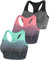 Sykooria Damen Sport BH Gepolstert Bustier Damen BH ohne Buegel Racerback Push up BH mit Farbverlauf Sport Top für Yoga Fitness, Schwarz+Grün+Pink, S