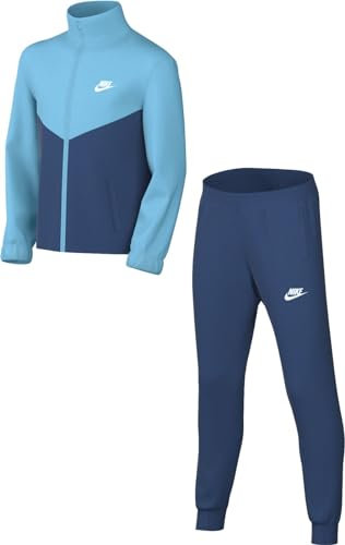 Nike Unisex Kinder Trainingsanzug K Nsw Tracksuit Poly Fz Hbr, Aquarius Blue/Court Blue/White, FD3067-476, XS