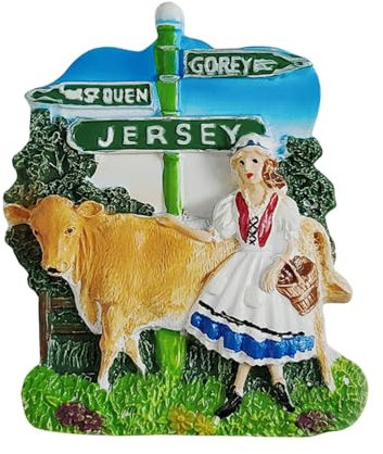 3D Jersey United Kingdom Fridge Magnet Tourist Souvenir Refrigerator Decoration Resin Hand Painted Craft Collection