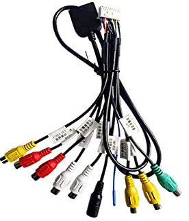 Strpump Universal Car Radio Stereo 20Pin 4G RCA Cable with 4G Sim Card Slot(no Sim Card) Mic Audio Input/Output Cable Wire Adapter for Aftermarket Android Radio