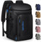 Capolo Kühlrucksack, isoliert, wasserdicht, für Damen und Herren, auslaufsicher, Thermotasche, weiche Reise-Kühltasche, tragbar, Eistruhe, Lunch-Rucksack für Camping, Picknick (Leder, Schwarz, 36