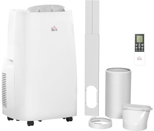 HOMCOM Portable Air Conditioner 14000 BTU, 4-in-1 Cooling, Fan, Dehumidifier & Sleep Mode, Mobile Air Conditioning Unit with Digital Display, Remote Control, 24H Timer, Window Kit for Rooms up to 40㎡