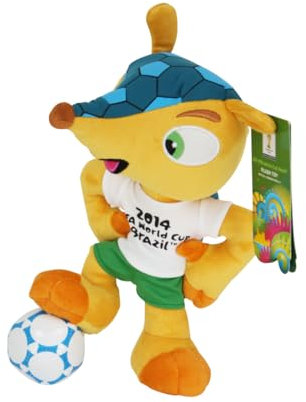 Promo-Dis Fuleco - 25 cm - Ballon sous le pied - Mascotte en peluche de la Coupe du monde de football 2014 au Brésil