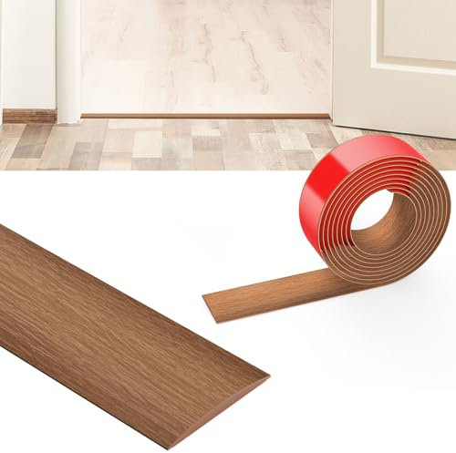 Flintronic 2M Laminate Flooring Threshold Transition Strip, 5CM PVC Floor Divider Strip Transition Strip, Self Adhesive Threshold Strip, Door Strip Threshold Bars for Joining Floor Gaps,Carpet,Tiles