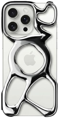 Angry miao Handyhülle für iPhone 15 Pro Hülle, PC Rahmenloses Design Glänzend