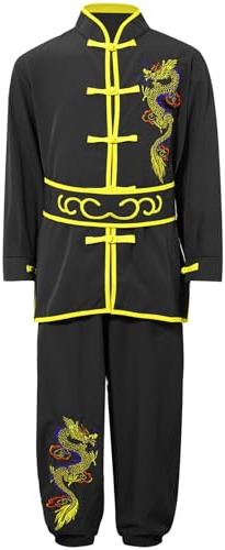 Yhong Kinder Chinesisch Kung Fu Wing Chun Kostüm Set Lange Ärmel Stickerei Trainingsbekleidung Sets Shaolin Training Uniform Performance Outfit