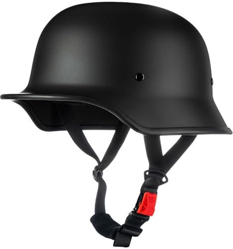 Halbhelme Motorradhelm, Halbschalenhelm mit ECE Genehmigt, Brain-Cap Halbschale Roller-Helm Scooter-Helm Jet-Helm Retro für Erwachsene Herren Damen