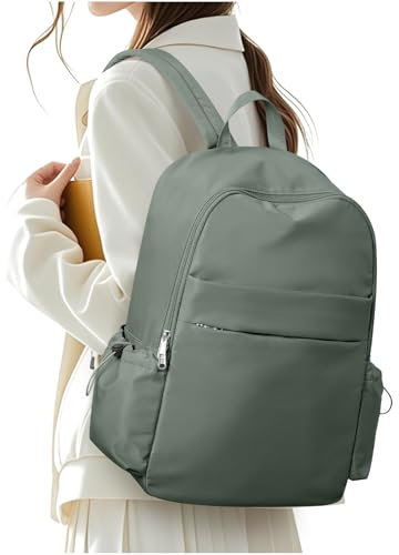 WEPLAN Schulrucksack Damen Rucksack Schule Teenager Mädchen Schultasche Lässiger Rucksack Schulranzen Tagesrucksack Damen Casual Daypacks School Bag Wasserdicht,Grün