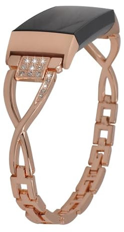 JUNCHENGBAO Cinturini compatibili con Charge 5 Smart Watch Band Charge 4 3 2 Bling Bracciale Rose Gold Watchband Accessori(Rose gold,For charge 5)