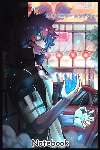 Dabi Todoroki Notebook: Suitable for Kids, Teens, Adults - 110 Pages of Lined White Paper, 6x 9 in Size, Glossy Cover