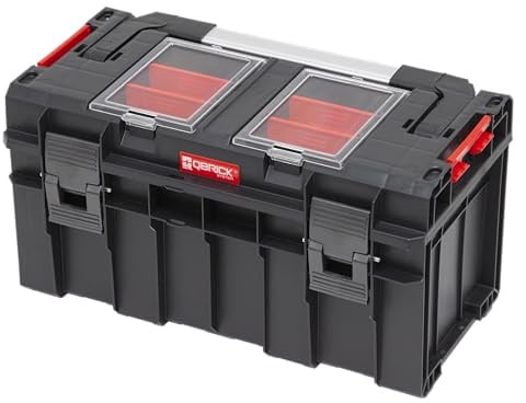 Qbrick System Werkzeugkoffer Werkzeugkasten Leer Werkzeugkiste PRO 500 Profi Schwarz Rot 450 x 260 x 240 mm