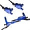 Besttoolifes Hydraulic Disc Brakes Set, Mountain Bike Hydraulic Disc Brake Set Front And Rear Line Pulling Hydraulic Disc Brake Caliper Set, 4 Piston Disc Brake For Mountain Bike(Blue)