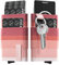 VULKIT Porta carte con tasca elastica e portachiavi, minimalista sottile pop up portafoglio per carte di credito blocco RFID per uomini e donne, A righe rosa., Minimalista