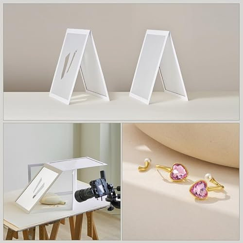 2PCS Photo Light Flash Foldable Diffuser Reflector & Simulate Window Light Shadow Board for Small Product, Diffusion Photography Shooting Reflective, Alternative to Photo Box for Jelwery Cosmestics