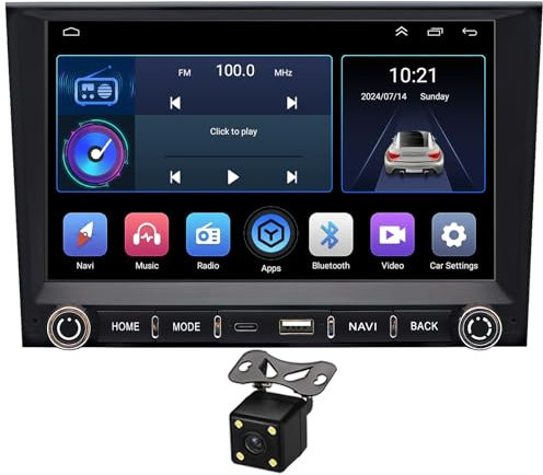 Vankeseong 8 Zoll Android 13 Auto Carplay Autoradio für Porsche 911 (997) Cayman (987) 2005-2008 Porsche Boxster (987) 2005-2012 GPS Navi DAB + Radio Bluetooth Multimedia Player (4GB RAM + 64GB ROM)