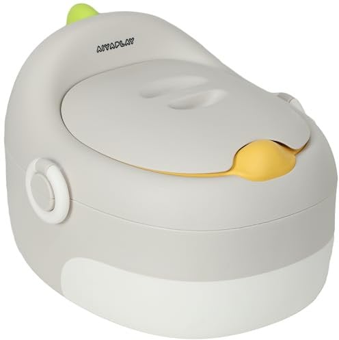 AIYAPLAY 3-in-1 Kindertopf, abnehmbar Kindertöpfchen, Töpfchen mit Griffe, für Kinder 6-72 Monaten, bis 50 kg belastbar, Kunststoff, Kunstleder, Grau