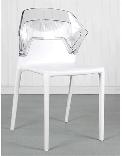 BKEKM Esszimmerstühle Esszimmerstühle, 2er-Set, stapelbarer Acryl-Esszimmerstuhl, transparente Küchenstühle mit Rückenlehne, Esszimmerstuhl-Set Einfach