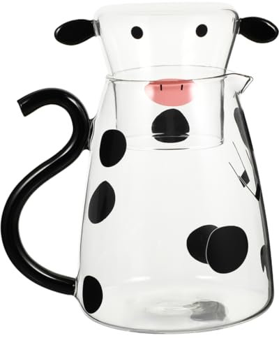 Cabilock Jarra De Agua De Vidrio Vaca Recipiente Grande Para Hogar y Universidad