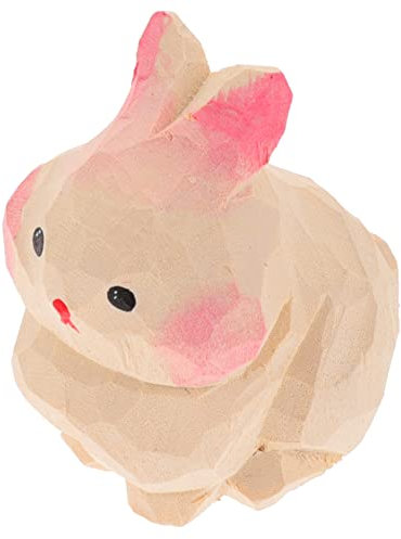 RORPOIR Holzschnitzerei Hase Ornament -Ornamente Kitz Cool Zinn Figur Mütze Lustig Geburtstag Zwerge Wandgemälde Gesicht Plüsch Lutscher Gadgets Aufkleber Hölzern