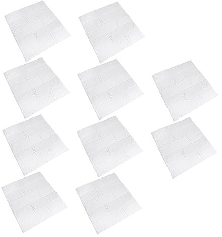 Angoily 2 Sätze 3d-stereo-wandaufkleber Ziegel Selbstklebende Tapete Wasserfester Fliesenaufkleber Klebstoff Wandbrett Wandpanelen Weiße Backsteintapeten Wandtattoos Plastik 10 Stück * 2