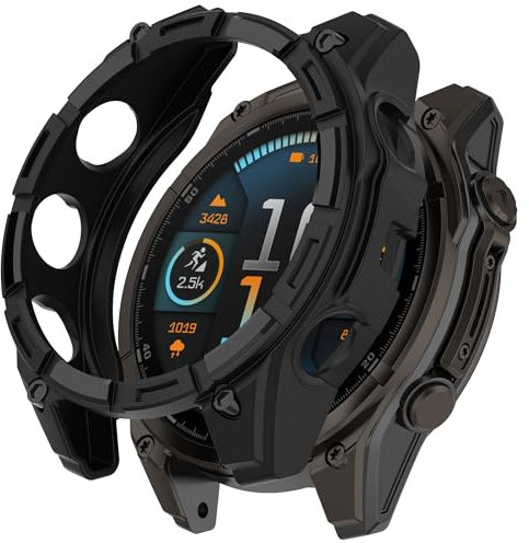 Custodia protettiva per Garmin Tactix 8, 47 mm, 51 mm, AMOLED Solar, in TPU, per smartwatch, per Garmin Tactix 8, accessorio per smartwatch (nero, Tactix8 51 mm AMOLED)