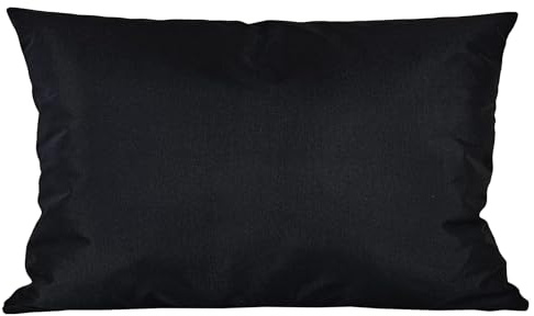 JACK 40x60cm Outdoor Lounge Kissen Dekokissen inkl. XXL-Füllung Wasserabweisend Sitzkissen Garten Stuhl Lotus Effekt, Farbe:Schwarz
