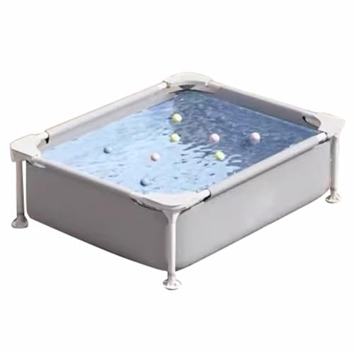 Easnuroz Piscina Con Telaio In Metallo Piscina Con Telaio In Acciaio 120-300cm Piscina Fuori Terra, Piscina Rettangolare Per Bambini Materiale Laminato In PVC A 3 Strati(120 * 92 * 33cm)
