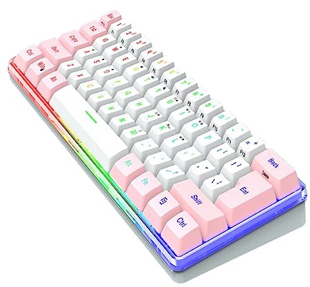 NUOBESTY Tastiera Gaming Rgb Compatta per Computer Desktop e Laptop Tastiera per Giocatori Risposta Veloce Ergonomico per Giochi e Digitazione