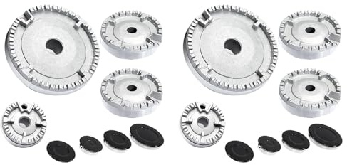 Owaefuqoir 8x Cooker Hat Set Stove Lid,Oven Gas Hob Burner Crown Flame Cap,Upgraded Gas Burner Flame Cap for