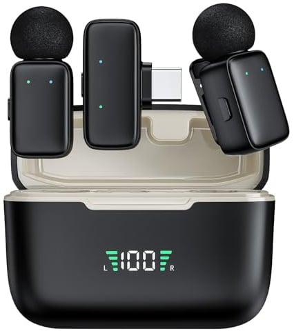 HITOZON Mini Micrófono Inalambrico Solapa para Teléfono iPhone/Android, Microfone Lapela con Reducción de Ruido para grabación de vídeo, Streaming, Vlogging, Youtube, Tiktok