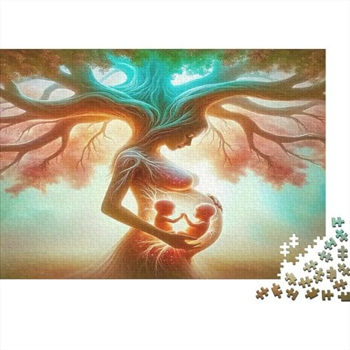 Arbre de Vie Puzzle pour Adultes Puzzle 1000 Pièces Papier Femme Enceinte Puzzle en Famille Détente Décoration Cadeau 52x38cm/1000pcs