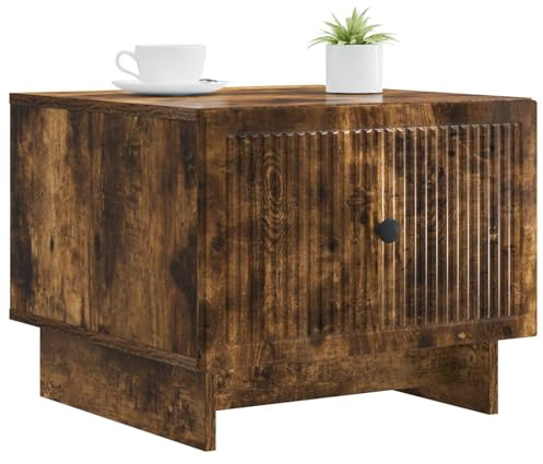 vidaXL Couchtisch Geräucherte Eiche 49 x 50 x 40 cm Holzwerkstoff, Stylischer Couchtisch, Vintage-Rechteckdesign, viel Stauraum, moderner Look, praktische Oberfläche für zu Hause