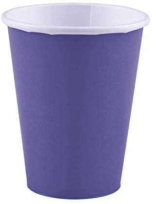 amscan Lot de 8 gobelets en Papier Violet 266 ML, 10022517, Bleu