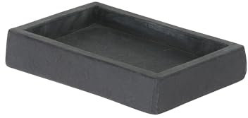 axentia Seifenschale Granada-Seifenhalter aus Schiefer-Seifenablage in Anthrazit-Badzubehör für Waschbecken, Dusche und Gäste-WC-Ablage für Seife, Holz, 13.5 x 9.5 x 2.5 cm