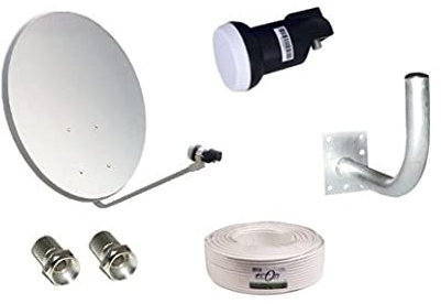 Kit Antena Parabólica GI 60 cm + LNB + Soporte + 20m Cable coaxial