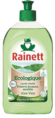 Rainett Liquide vaisselle main préserve les peaux sensibles à l'aloé vera - Le flacon de 500ml