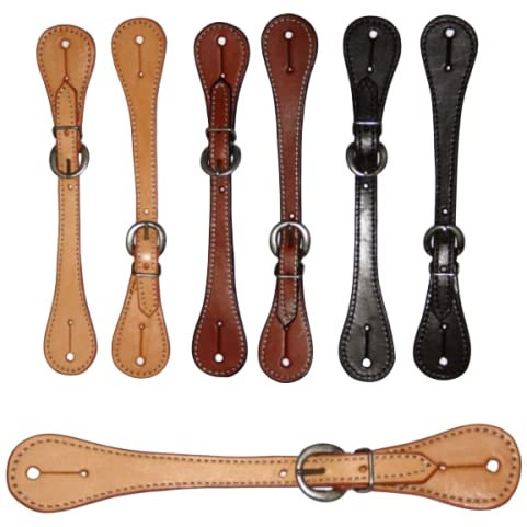 EE Tack Westernsporenriemen - glatt - US-Leder (mittelbraun)