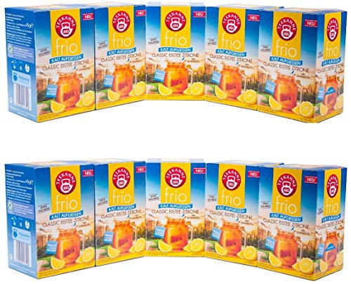 Teekanne frio Classic Eistee Zitrone, 10er Pack (10 x 18 Teebeutel), 10 x 45 g