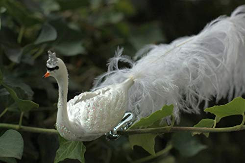 condecoro Schwan Glasvogel Christbaumschmuck Clipvogel Weiss
