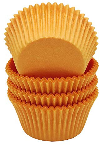 Mombake Premium Orange fettdichte Cupcake-Förmchen Muffin-Papier-Backförmchen, Standardgröße, 100 Stück